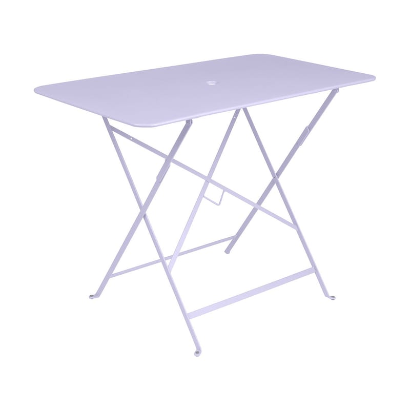 Jardin - Tables de jardin - Table pliante Bistro métal violet / 97 x 57 cm - 4 personnes - Trou parasol - Fermob - Guimauve - Acier laqué