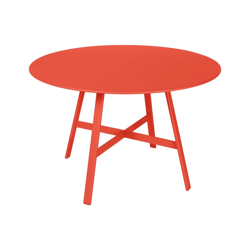 Jardin - Tables de jardin - Table ronde So’O métal orange / Ø 117 cm - 6 personnes - Fermob - Capucine - Acier
