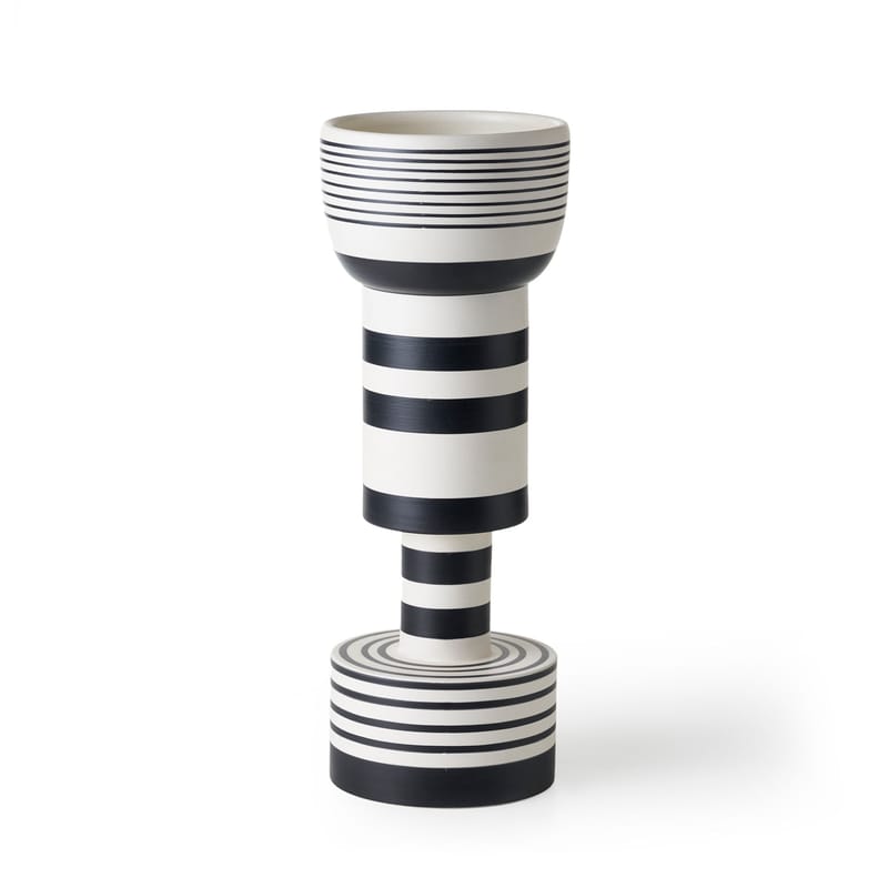 Décoration - Vases - Vase Projet Memphis - Chalice Goblet céramique blanc noir / By Ettore Sottsass - Bitossi Home - Chalice Goblet - Céramique