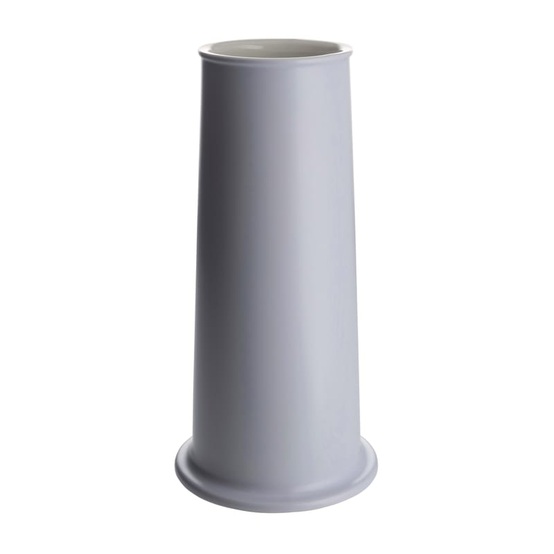 Décoration - Vases - Vase Tonale céramique blanc bleu Large / H 31 cm - Alessi - Large - Bleu pâle / Intérieur blanc - Céramique Stoneware