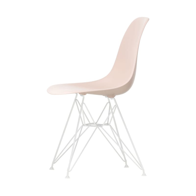 Mobilier - Chaises, fauteuils de salle à manger - Chaise DSR - Eames Plastic Side Chair plastique rose / (1950) - Pieds blancs - Vitra - Rose tendre / Pieds blancs - Acier laqué époxy, Polypropylène