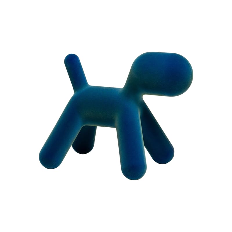 Mobilier - Mobilier Kids - Décoration Puppy Floccato Small tissu bleu / Effet velours - L 42 cm - Eero Aarnio, 2003 - Magis - Bleu iridescent - Polyéthylène floqué