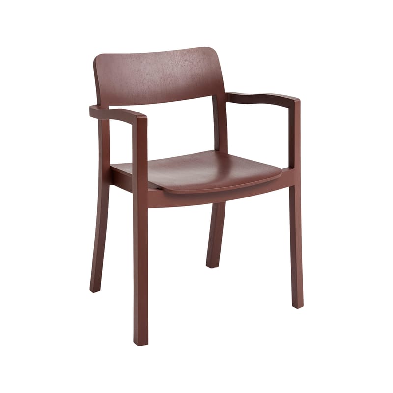 Mobilier - Chaises, fauteuils de salle à manger - Fauteuil Pastis bois rouge - Hay - Rouge - Frêne laqué