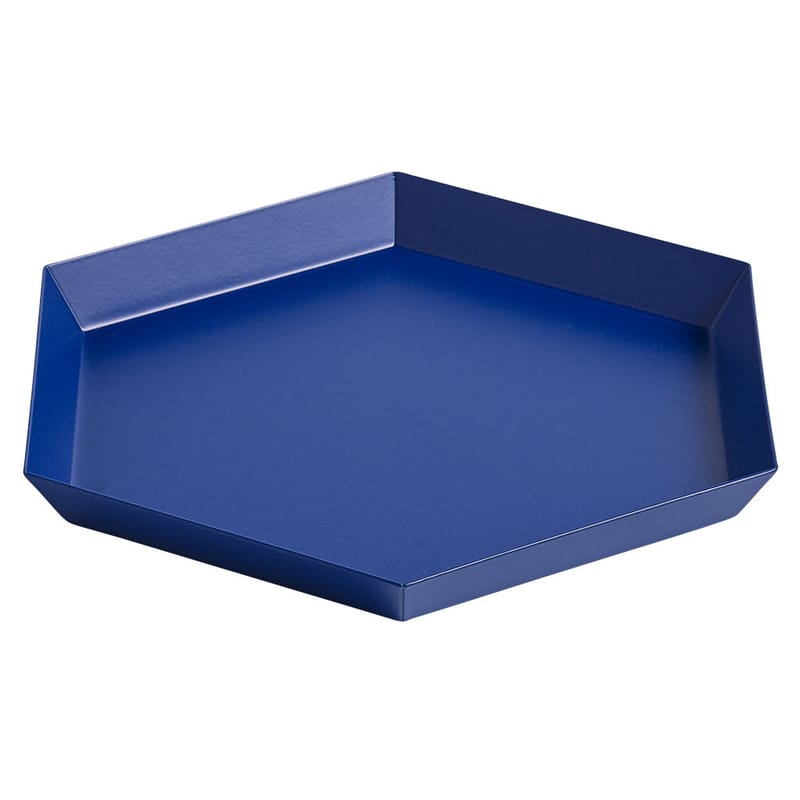 Table et cuisine - Plateaux et plats de service - Plateau Kaleido Small métal bleu / 22 x 19 cm - Hay - Bleu Royal - Acier peint