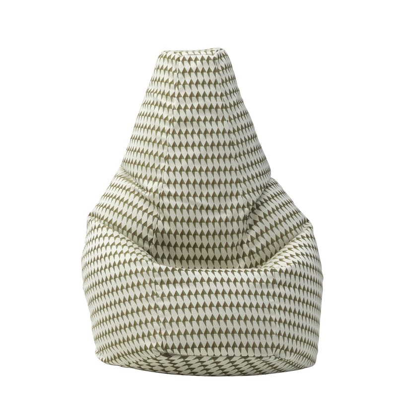 Möbel - Sitzkissen - Sitzkissen Sacco Tulip textil grün / Originalmodell aus dem Jahr 1968 - L 80 x H 68 cm - Zanotta - Grün - Baumwolle, Polystyrol-Kugeln