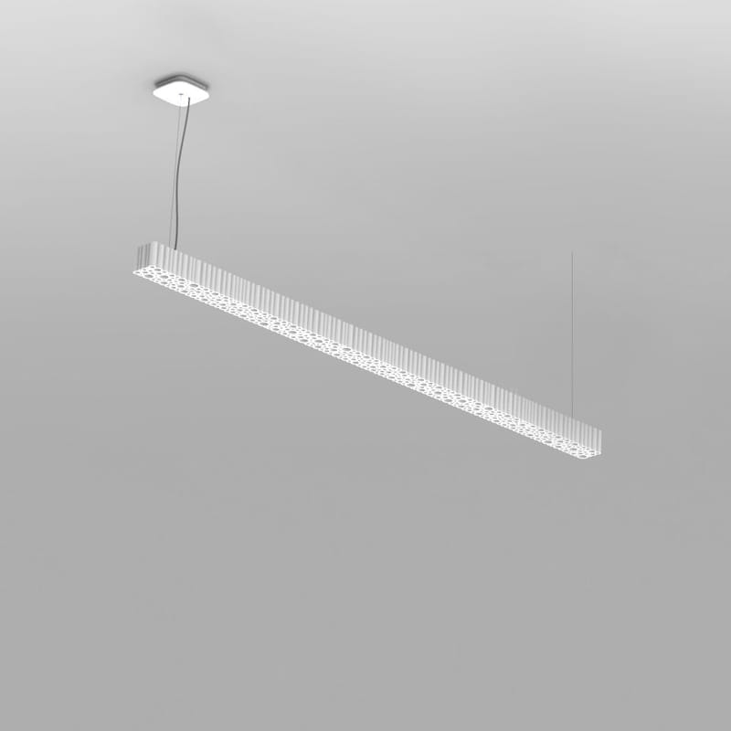 Luminaire - Suspensions - Suspension Calipso Linear stand alone plastique blanc / LED - L 120 cm - Artemide - L 120 cm / Blanc - Technopolymère