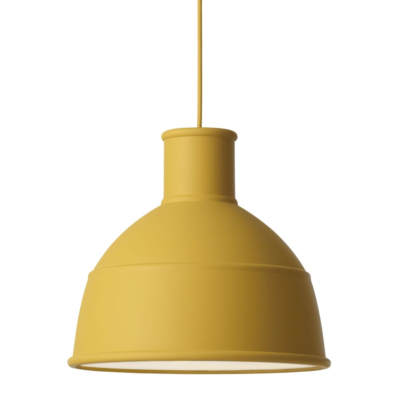 Luminaire - Suspensions - Suspension Unfold plastique jaune / silicone - Muuto - Jaune moutarde - Silicone