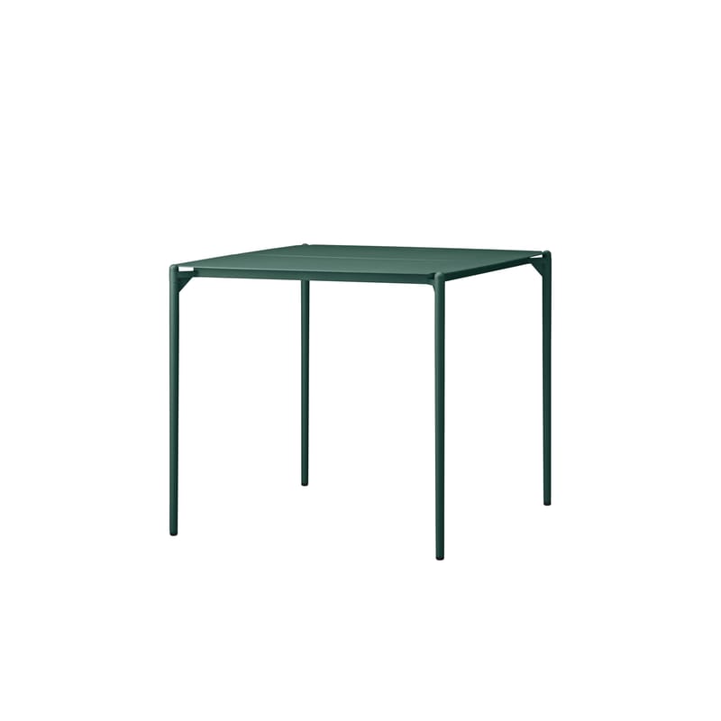 Jardin - Tables de jardin - Table carrée Novo métal vert / 80 x 80 cm - AYTM - Vert forêt - Acier revêtement poudre, Aluminium revêtement poudre