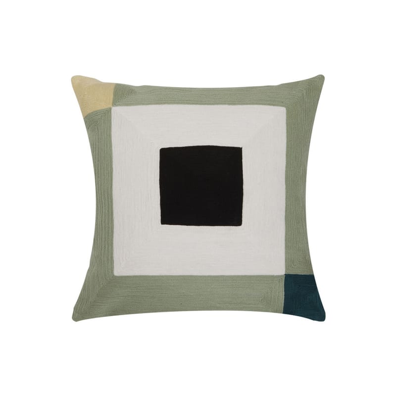 Décoration - Coussins - Coussin Infinity tissu vert / 42 x 42 cm - Coton brodé - Maison Sarah Lavoine - Pistache - Coton, Fibre de silicone