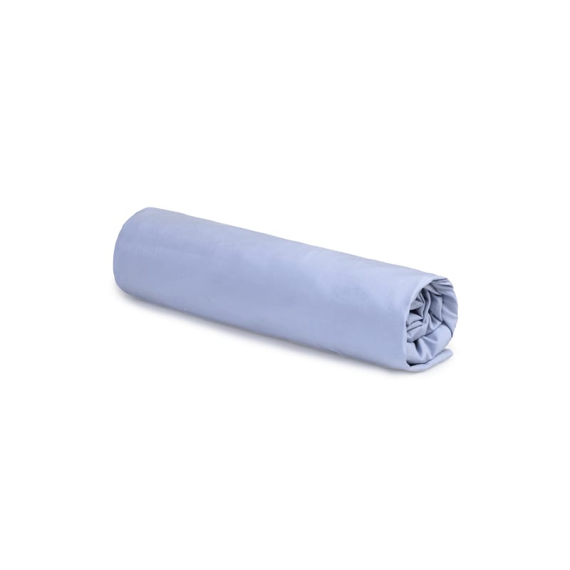 Décoration - Textile - Drap-housse 90 x 190 cm  tissu bleu / Percale lavée - Au Printemps Paris - 90 x 190 cm / Bleu ciel - Percale de coton lavée