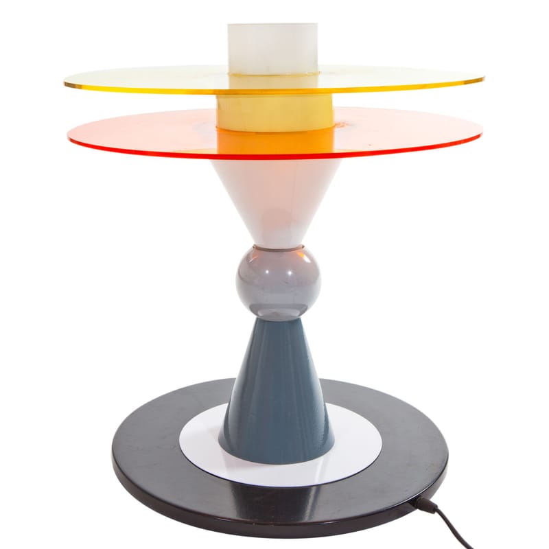 Luminaire - Lampes de table - Lampe de table Bay métal verre multicolore by Ettore Sottsass / 1983 - Memphis Milano - Multicolore - Métal, Perspex, Verre
