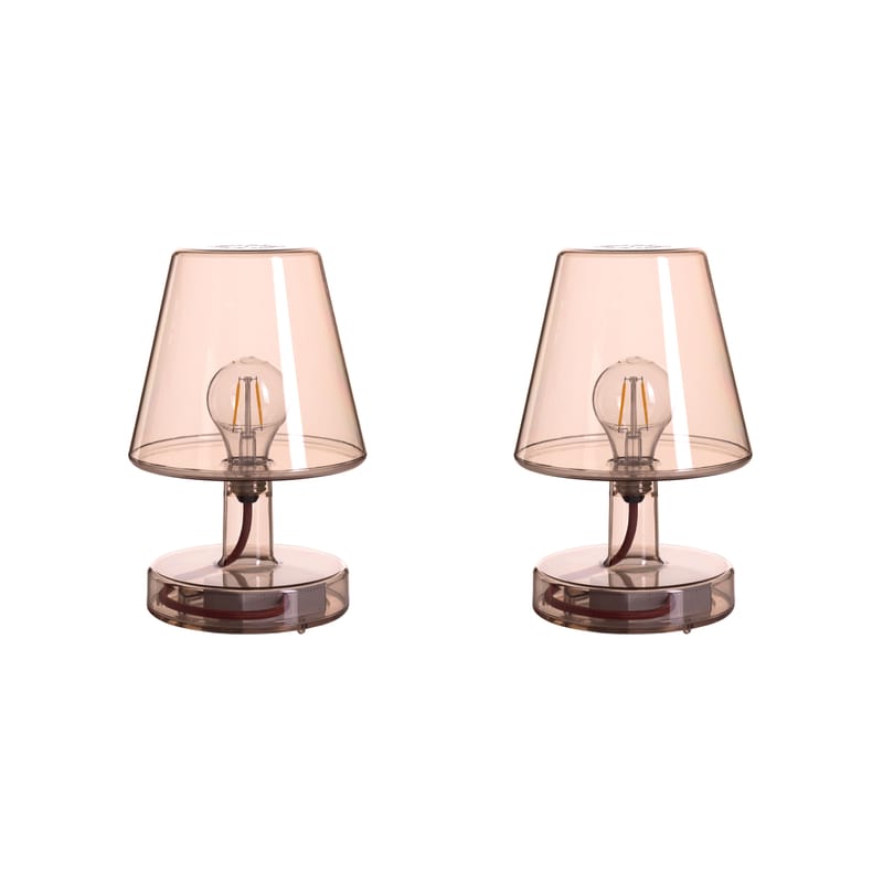 Tendances - Petits prix - Lampe sans fil rechargeable Transloetje LED plastique marron /H 25 cm / Set de 2 - Fatboy - Marron - Polycarbonate