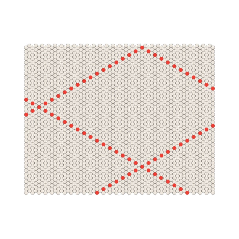 Furniture - Carpets - S&B Dot Rug textile red beige 100 x 80 cm - Hay - Poppy Red / Beige - Wool
