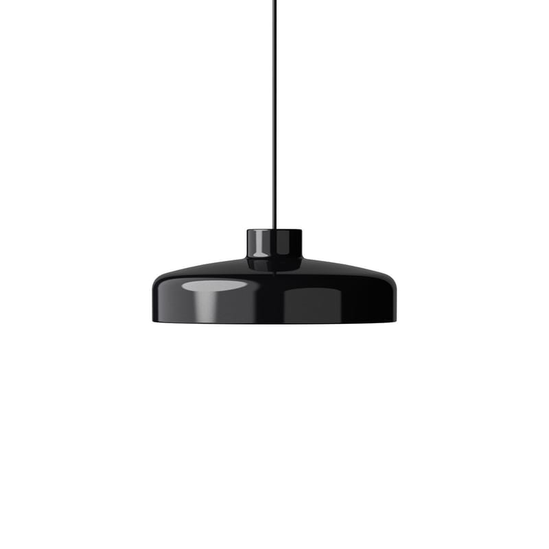 Luminaire - Suspensions - Suspension Lacquer LED Medium métal noir / Ø 33 x H 12,3 cm - NINE - Noir - Acier