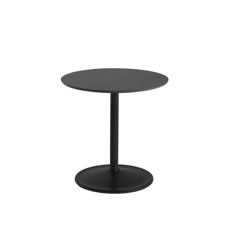 Mobilier - Tables basses - Table d\'appoint Soft bois noir / Ø 48 x H 48 cm - Stratifié - Muuto - Noir - Aluminium peint, MDF, Stratifié