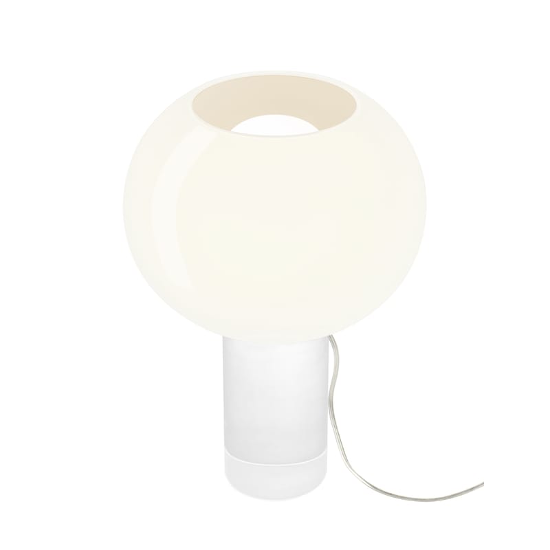 Lighting - Table Lamps - Buds 3 Table lamp glass white Artisanal glass / Ø 30 x H 42 cm - Foscarini - White / Transparent base - Blown glass, PMMA