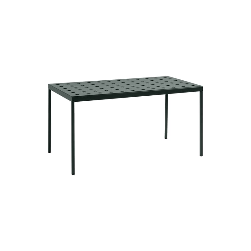 Jardin - Tables de jardin - Table rectangulaire Balcony métal vert / 144 x 76 cm - Bouroullec, 2022 - Hay - Vert forêt - Acier peinture poudre