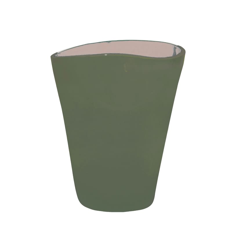 Décoration - Vases - Vase Double Jeu céramique vert / Large - H 29 cm - Maison Sarah Lavoine - Kaki / Ecru - Céramique