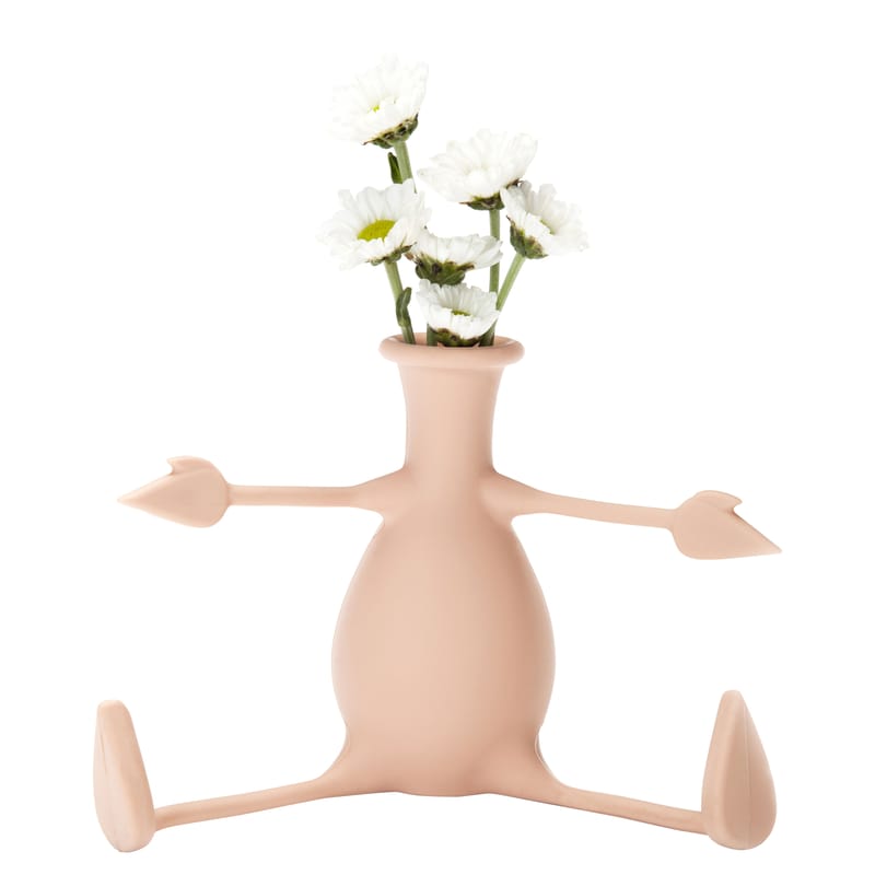 Décoration - Vases - Vase Florino plastique rose / Silicone - Bras et jambes flexibles - Pa Design - Rose pêche - Silicone