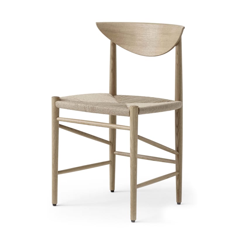 Mobilier - Chaises, fauteuils de salle à manger - Chaise Drawn HM3 fibre végétale bois naturel / (1956) - &tradition - Chêne - Chêne blanchi huilé, Corde de papier