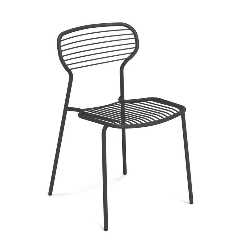Mobilier - Chaises, fauteuils de salle à manger - Chaise empilable Apero métal - Emu - Fer ancien - Acier verni