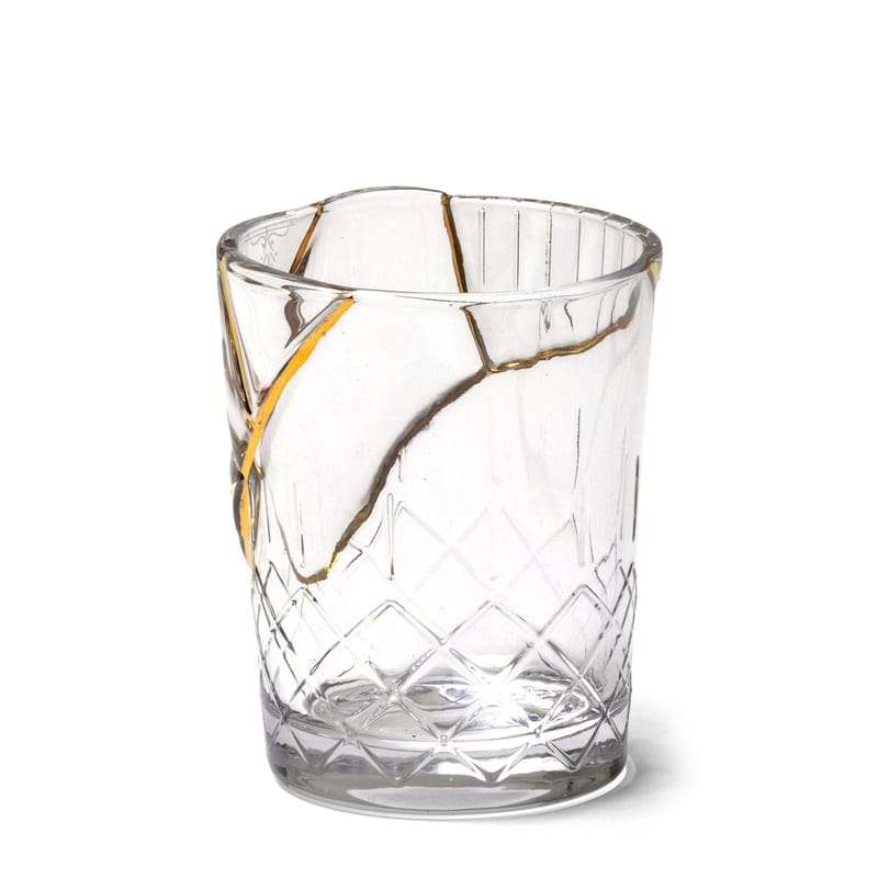 Tisch und Küche - Gläser - Glas Kintsugi n°1 glas transparent gold / Glas & Feingold - Seletti - Nr. 1 / Transparent & Gold - Feingold, Glas