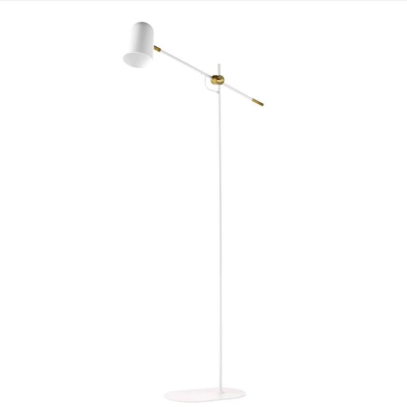 Luminaire - Lampadaires - Lampadaire Bureau métal blanc / Orientable - Bolia - Blanc / Laiton - Métal