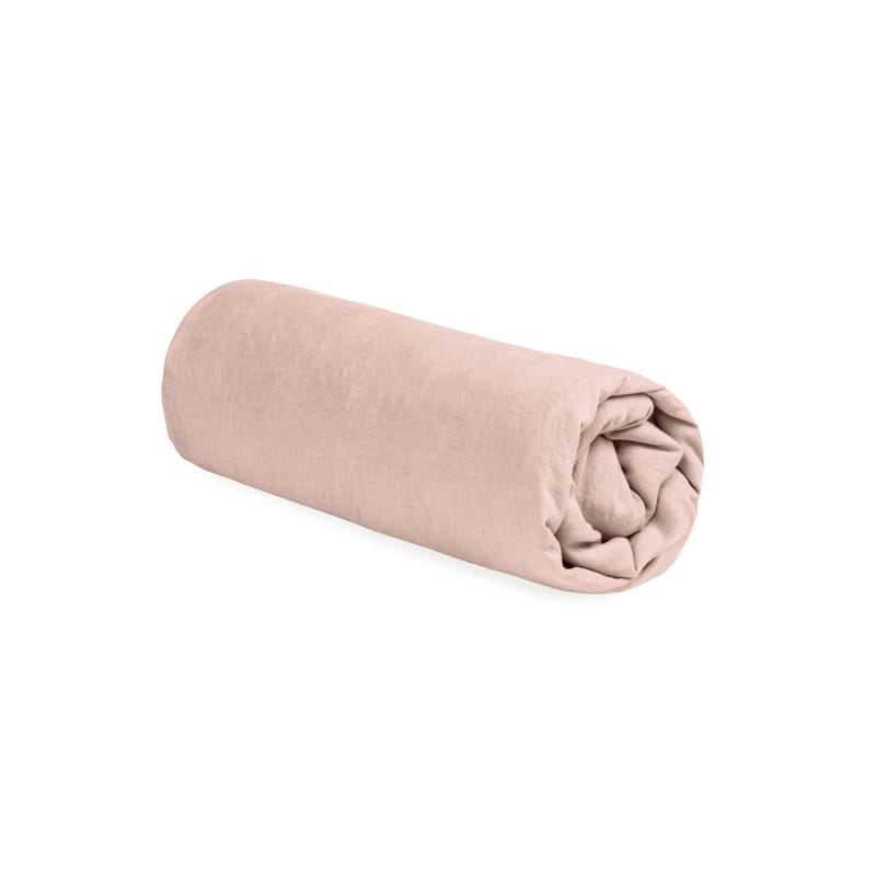 Interni - Tessili - Lenzuola con angoli 160 x 200 cm  tessuto rosa / 160 x 200 cm - Lino lavato - Au Printemps Paris - Rosa - Lino lavato
