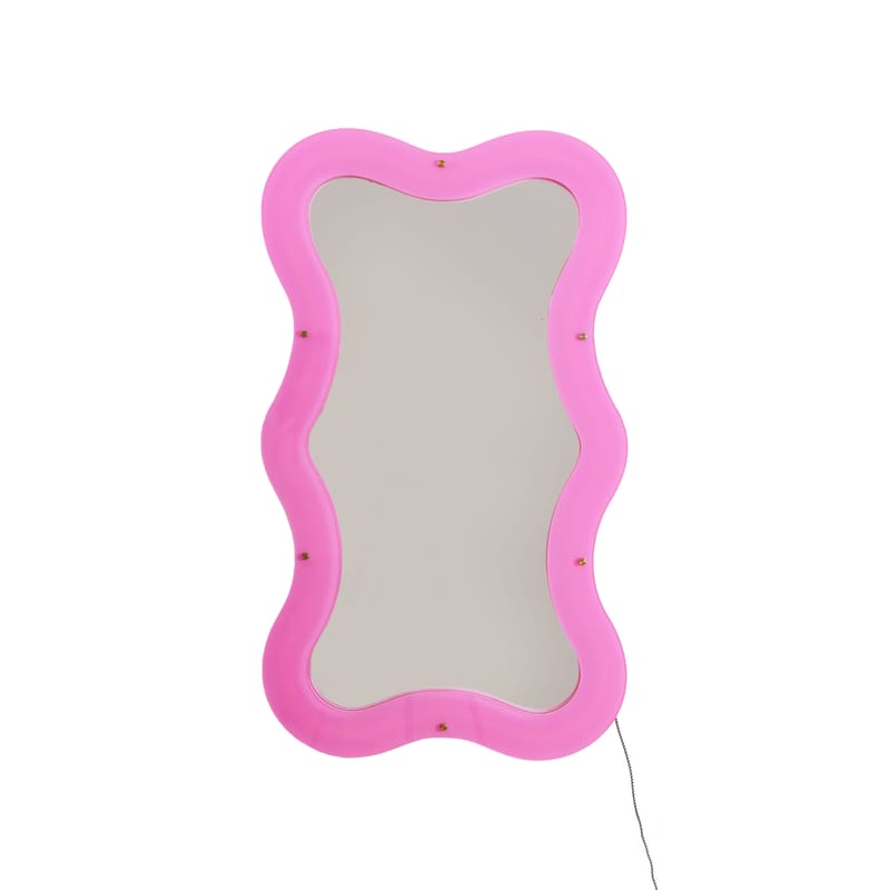 Décoration - Miroirs - Miroir lumineux avec prise Supercurve - Tiny Tall plastique rose / LED - L 59.77 x H 102.55 cm - Seletti - Tiny Tall / H 102,55 cm - Acrylique, Verre