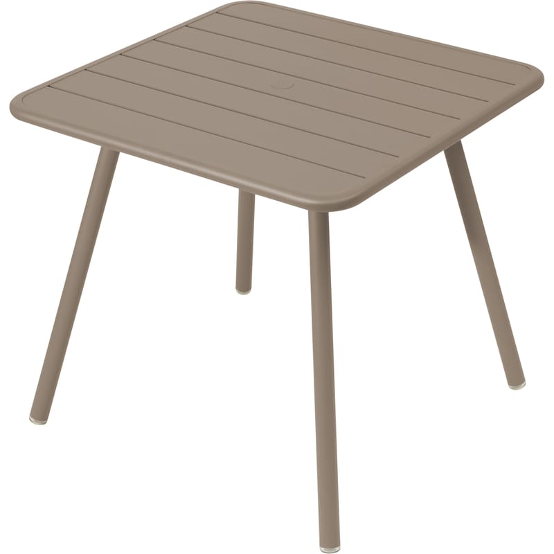 Outdoor - Garden Tables - Luxembourg Square table metal beige 80 x 80 cm / 4 legs - Fermob - Nutmeg - Lacquered aluminium