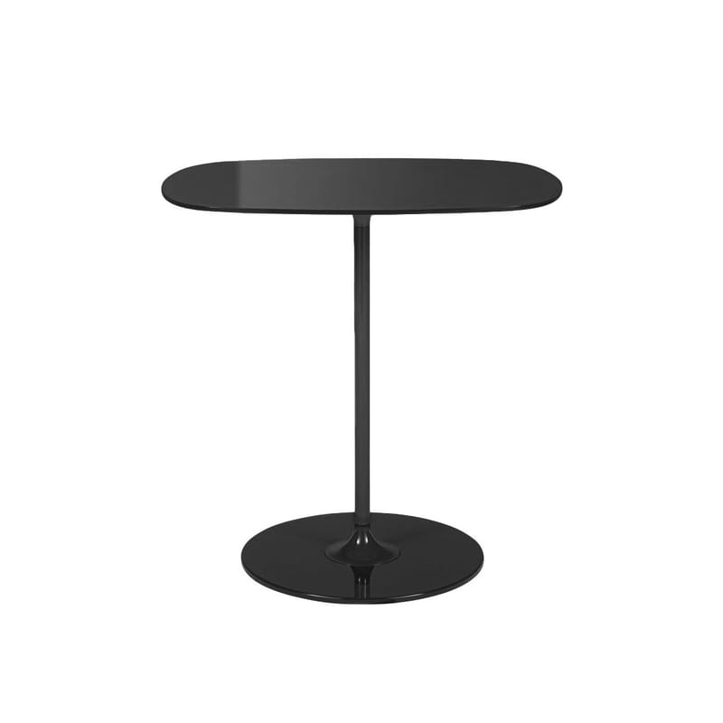 Mobilier - Tables basses - Table d\'appoint Thierry verre noir / 33 x 50 x H 50 cm - Verre - Kartell - Noir - Acier peint, Verre trempé