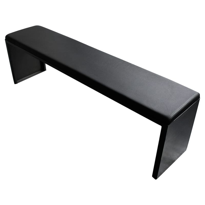 Mobilier - Bancs - Banc Irony Pad métal bois noir /  L 210 cm - Zeus - Noir - Acier phosphaté, Cuir