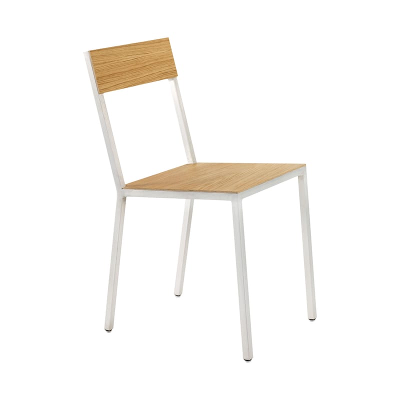 Mobilier - Chaises, fauteuils de salle à manger - Chaise Alu Wood bois naturel / Aluminium & chêne - valerie objects - Aluminium / Chêne - Aluminium, Chêne