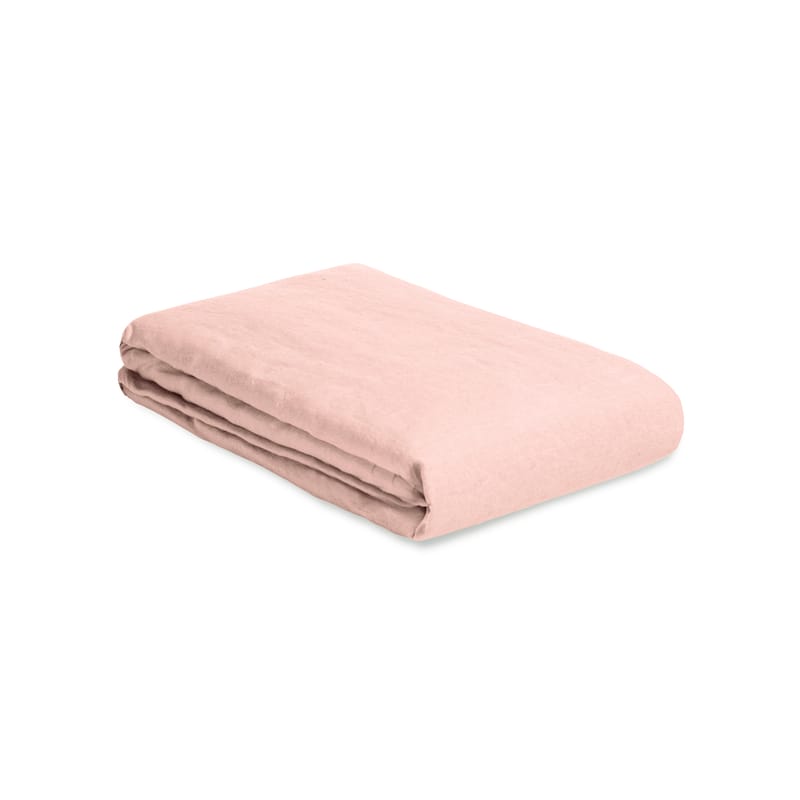 Interni - Tessili - copripiumino 200 x 200 cm  tessuto rosa / 200 x 200 cm - Lino lavato - Au Printemps Paris - Rosa - Lino lavato