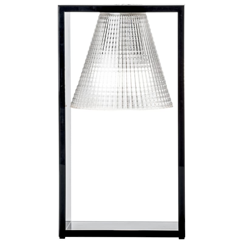Luminaire - Lampes de table - Lampe de table Light-Air plastique noir transparent - Kartell - Plastique noir / Cadre cristal - Technopolymère thermoplastique