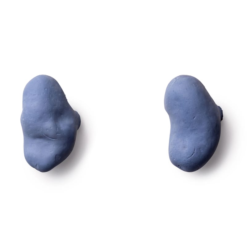 Mobilier - Portemanteaux, patères & portants - Patère Tubercule pierre bleu / Set de 2 - Béton - Petite Friture - Bleu - Béton teinté