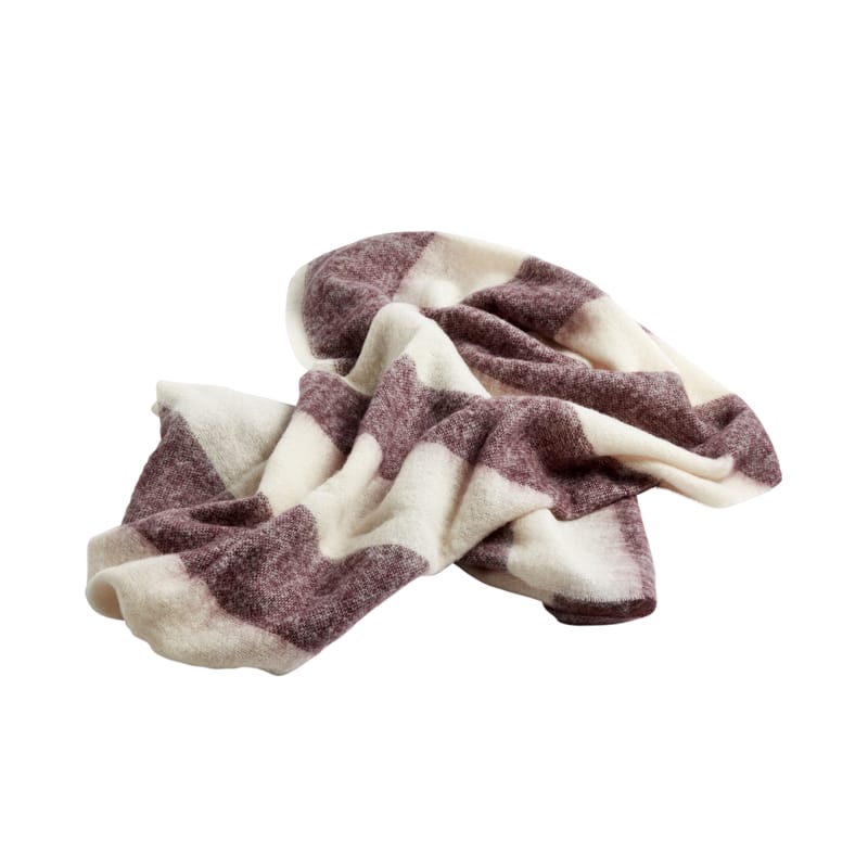Décoration - Textile - Plaid Mohair tissu blanc rouge /120 x 180 cm - Hay - Bordeaux - Laine Mérinos, Mohair