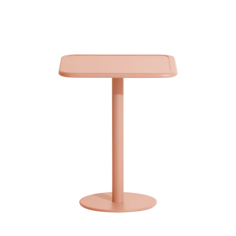 Outdoor - Gartentische - quadratischer Tisch Week-End metall rosa / Bistrot - Aluminium - 60 x 60 cm - Petite Friture - Rose Blush - Aluminium, thermolackiert und expoxidbeschichtet