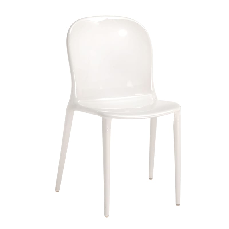 Möbel - Stühle  - Stapelbarer Stuhl Thalya plastikmaterial weiß Blickdichte Ausführung - Kartell - Weiß glänzend - Polykarbonat