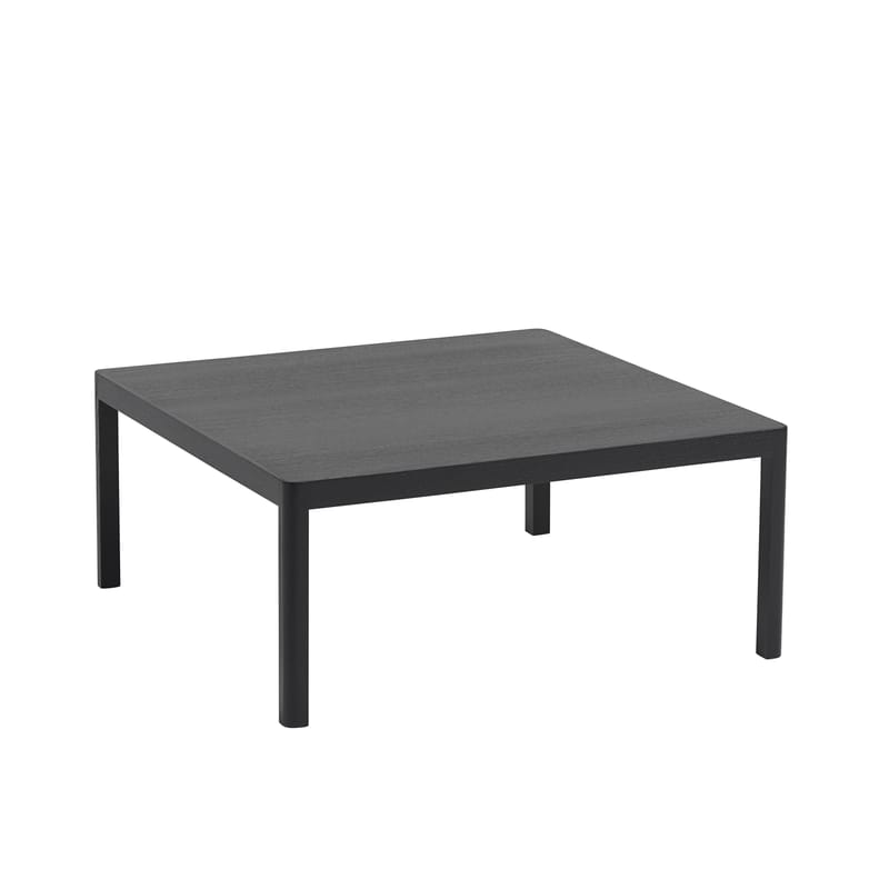 Mobilier - Tables basses - Table basse Workshop bois noir / 86 x 86 x H 38 cm - Chêne - Muuto - Chêne noir / Pieds chêne noir - Chêne massif laqué, Placage de chêne laqué