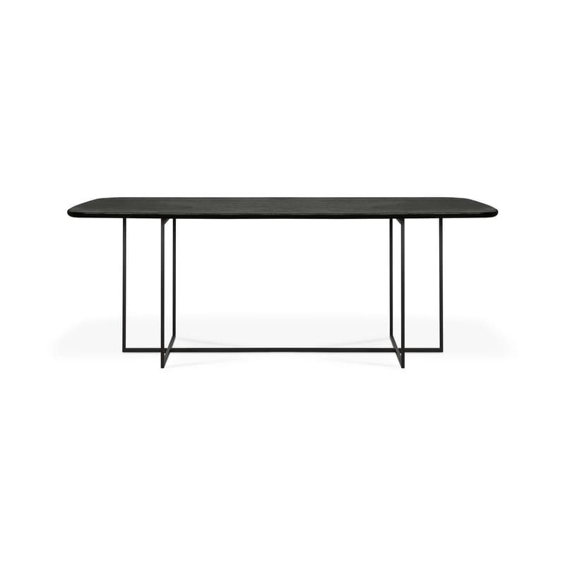 Mobilier - Tables - Table rectangulaire Arc bois noir / 220 x 100 cm - 8 personnes / Chêne teinté - Ethnicraft - L 220 cm / Noir - Chêne teinté, Métal
