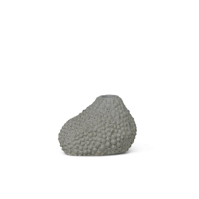 Decoration - Vases - Vulca Mini Vase ceramic grey / Enamelled stoneware - Ferm Living - Grey dots - Enamelled sandstone