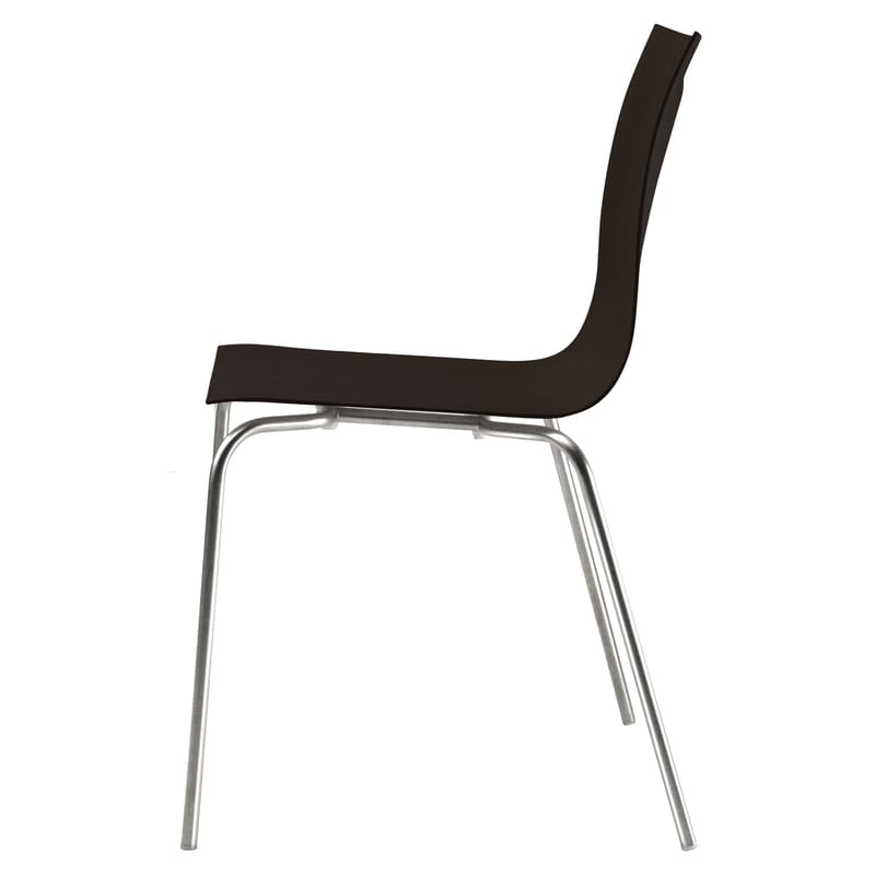 Mobilier - Chaises, fauteuils de salle à manger - Chaise empilable Thin bois naturel - Lapalma - Wengé - Acier sablé, Multiplis de chêne teinté