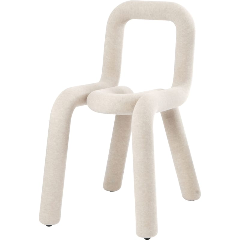 Mobilier - Chaises, fauteuils de salle à manger - Chaise rembourrée Bold tissu beige - Moustache - Beige - Acier, Mousse polyuréthane, Tissu