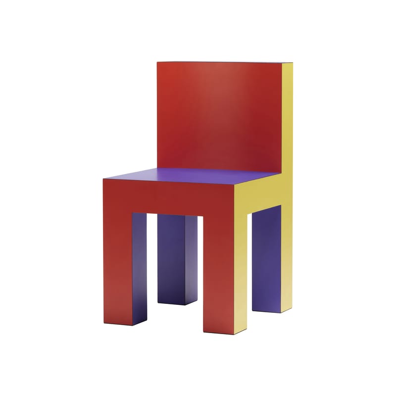 Mobilier - Chaises, fauteuils de salle à manger - Chaise Tagadà Chair bois multicolore - STAMULI - Violet / Jaune / Rouge - Contreplaqué, Stratifié HPL
