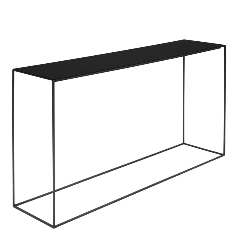 Arredamento - Tavolini  - Console basse Slim Irony / 124 x 31 x H 64 cm - Zeus - Metallo nero ramato / Piede nero ramato - Acciaio verniciato