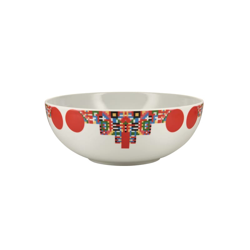 Table et cuisine - Saladiers, coupes et bols - Coupe Holyhedrics céramique rouge / Ø 25 x H 9 cm - Alessi - Rouge - Porcelaine