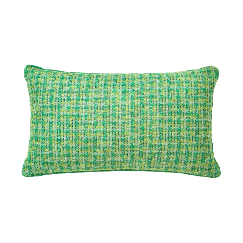 Décoration - Coussins - Coussin Coco tissu vert / 30 x 50 cm - Mohair - POPUS EDITIONS - Vert -  Plumes, Laine, Mohair, Nylon, Polyester