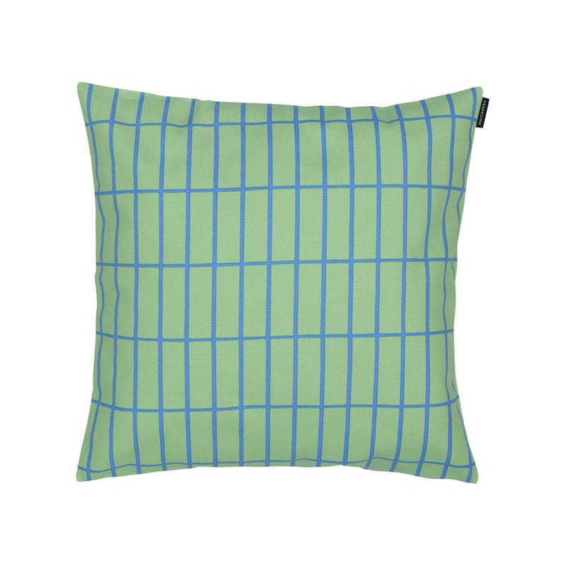 Décoration - Coussins - Housse de coussin Tiiliskivi tissu vert / 40 x 40 cm - Marimekko - Tiiliskivi / Vert, bleu - Coton