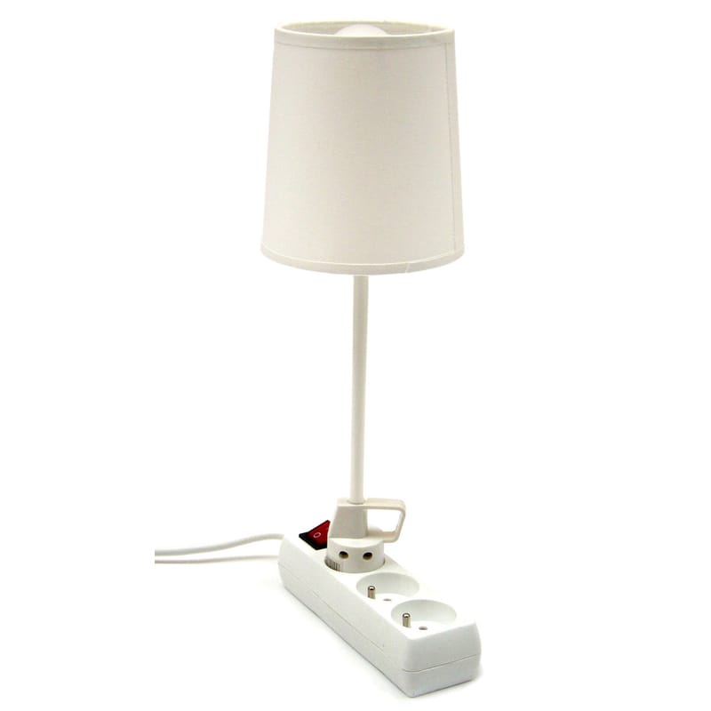 Luminaire - Lampes de table - Lampe de table Branchée métal tissu blanc - La Corbeille - Blanc - Acier laqué, Tissu